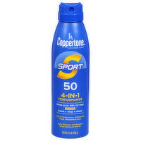 Coppertone Sunscreen Spray, Sport, Broad Spectrum SPF 50, 4-in-1 - 5.5 Ounce 