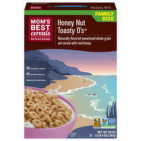 Mom's Best Cereals, Honey Nut Toasty O's, Family Size - 20 Ounce 