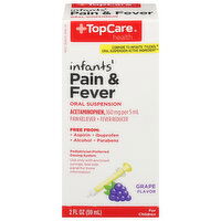 TopCare Pain & Fever, Oral Suspension, Infants', 160 mg, Grape Flavor - 2 Fluid ounce 