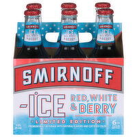 Smirnoff Ice Malt Beverage, Premium, Red, White & Berry - 6 Each 