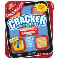 LunchMakers Cracker Crunchers, Bologna & American with Crackers - 2.44 Ounce 