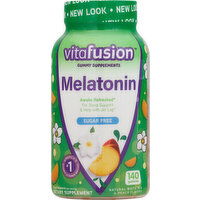 Vitafusion Gummy Supplements, Sugar Free, Melatonin, 3 mg, White Tea & Peach