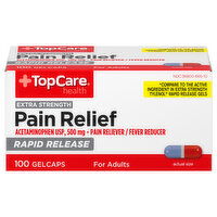 TopCare Pain Relief, Extra Strength, Rapid Release, Gelcaps - 100 Each 