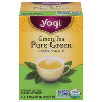 Yogi Green Tea, Pure Green, Tea Bags - 16 Each 