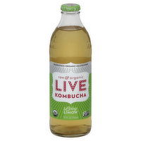 Live Kombucha Soda, Raw & Organic, Living Limon - 12 Ounce 