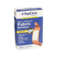 Topcare Antibacterial Fabric First Aid Antiseptic All One Size Bandages - 30 Each 