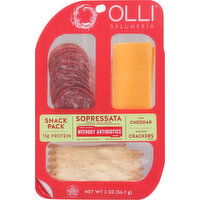 Olli Salumeria Snack Pack, Sopressata, Mild Cheddar, Crackers - 2 Ounce 