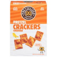 Pretzelized Snacks Crackers, Pretzel, Oven Baked, Cheddar, Bite Sized - 6.5 Ounce