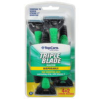 TopCare Razor, Triple Blade, Disposable - 6 Each