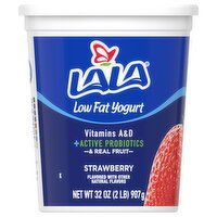 Lala Yogurt, Strawberry, Low Fat - 32 Ounce 