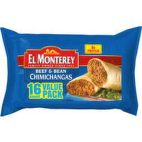 El Monterey Chimichangas, Beef & Bean, Value Pack - 16 Each 