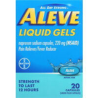 Aleve Pain Reliever/Fever Reducer, 220 mg, Liquid Gels, Capsules - 20 Each 