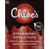 Chloe's Pops, Strawberry, Dipped - 4 Each 