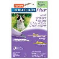 Hartz Flea & Tick Prevention, Topical, For Cats & Kittens - 3 Each 