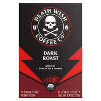 Death Wish Coffee Co Coffee, Dark Roast, Chocolate & Cherry, Single Serve Pods - 10 Each 