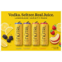 Nutrl Vodka Seltzer, Lemonade, Variety Pack - 8 Each 