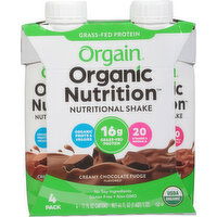 Orgain Nutritional Shake, Creamy Chocolate Fudge Flavored, 4 Pack - 4 Each 