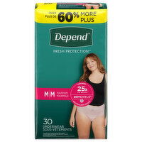 Depend Underwear, Maximum, Medium - 30 Each 