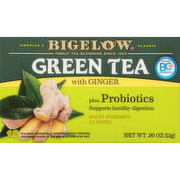 Bigelow Green Tea, Ginger, Plus Probiotics, Tea Bags