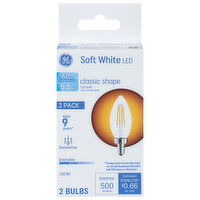 GE Light Bulbs, LED, Soft White, Classic Shape, 5.5 Watts, 2 Pack - 2 Each 