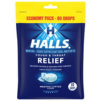 HALLS Relief Mentho-Lyptus Cough Drops, Economy Pack, 80 Drops