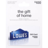 Lowe's Gift Card, $100 - 1 Each 