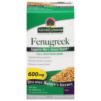 Nature's Answer Fenugreek, 600 mg, Vegetarian Capsules