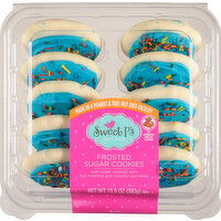 Sweet P's Bake Shop Sugar Cookies, Frosted, Blue - 13.5 Ounce 