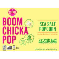 Boomchickapop Popcorn, Microwave, Sea Salt - 4 Each 