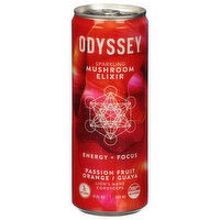 Odyssey Mushroom Elixir, Sparkling, Energy + Focus, Passion Fruit Orange/Guava - 12 Fluid ounce 