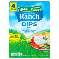 Hidden Valley Dips Mix, The Original Ranch, 4 Pack