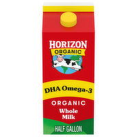 Horizon Organic Milk, Organic, Whole - 0.5 Gallon 