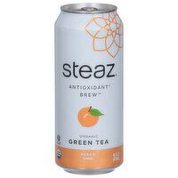 Steaz Green Tea, Organic, Peach Flavored - 16 Fluid ounce 