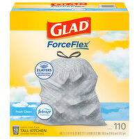 Glad Tall Kitchen Bags, Drawstring, Fresh Clean, 13 Gallon - 110 Each 