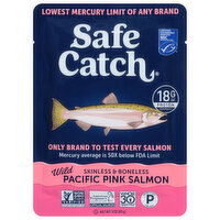 Safe Catch Salmon, Pacific Pink, Wild, Skinless & Boneless - 3 Ounce 