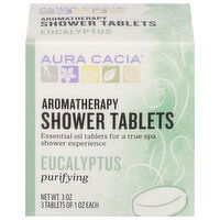 Aura Cacia Shower Tablets, Aromatherapy, Eucalyptus, Purifying - 3 Each 