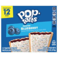 Pop-Tarts Toaster Pastries, Blueberry, Frosted, Value Pack - 12 Each 