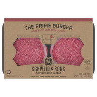 Schweid & Sons Beef Chuck Burgers, Ground, The Prime Burger - 4 Each 