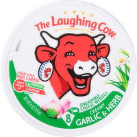 The Laughing Cow Cheese Wedges, Spreadable, Creamy Garlic & Herb - 8 Each 