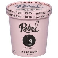 Rebel Ice Cream, Cookie Dough - 1 Pint 