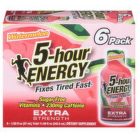 5-Hour Energy Energy Shot, Watermelon, Extra Strength, 6 Pack - 6 Each 