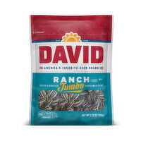 DAVID Ranch Flavored Salted and Roasted Jumbo Sunflower Seeds Keto Friendly Snack