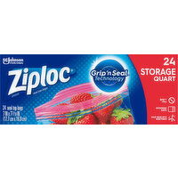 Ziploc Seal Top Bags, Storage, Quart - 24 Each 