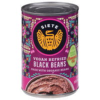 Siete Black Beans, Vegan, Refried - 16 Ounce 