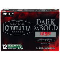 Community Coffee Coffee, Bold Roast, Single-Serve Cups, Intense Blend - 12 Each 