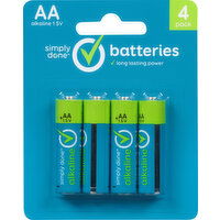 Simply Done Batteries, Alkaline, AA, 4 Pack