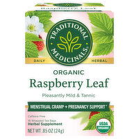 Traditional Medicinals Herbal Supplement, Organic, Raspberry Leaf, Tea Bags - 16 Each 