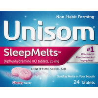 Unisom Nighttime Sleep-Aid, 25 mg, Tablets, Cherry Flavor - 24 Each 