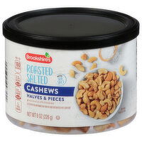 Brookshire's Roasted Salted Cashews, Halves & Pieces