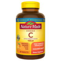 Nature Made Vitamin C, Extra Strength Dosage, 1000 mg, Chewable, Tablets, Original Orange